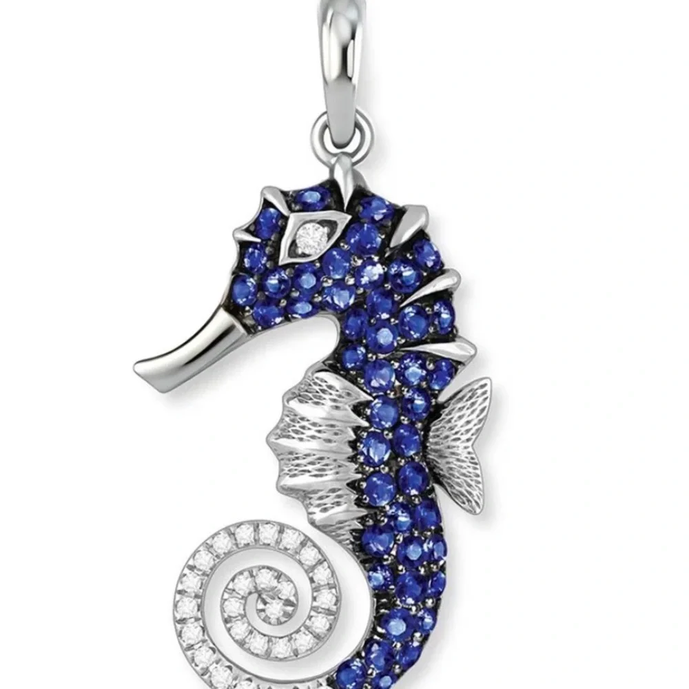 Na Hoku Sapphire and white gold Seahorse Necklace - Picture 1 of 5